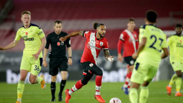 SOUTHAMPTON, ENGLAND - NOVEMBER 06: Theo Walcott of Southampton during the Premier League match between Southampton and Newcastle United at St Mary's Stadium on November 06, 2020 in Southampton, England. Sporting stadiums around the UK remain under strict restrictions due to the Coronavirus Pandemic as Government social distancing laws prohibit fans inside venues resulting in games being played behind closed doors. (Photo by Robin Jones/Getty Images)
