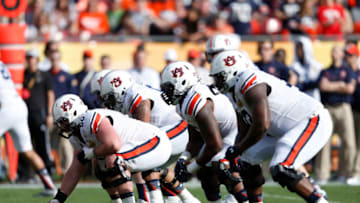 Auburn Tigers offensive line (Photo by Joe Robbins/Getty Images)
