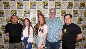 SAN DIEGO, CALIFORNIA - JULY 21: (L-R) Brian Lelas, Rebekah Plants, Heather Antos, Casper Kelly and John Van Citters attend the 50th Star Trek Animated Celebration/Fandom Panel during Comic- Con on July 21, 2023 in San Diego, California. (Photo by Jesse Grant/Getty Images for Paramount+)