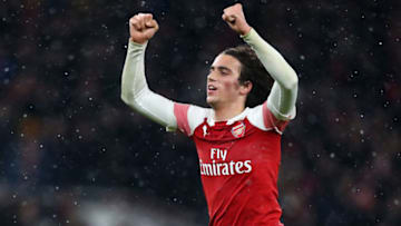 LONDON, ENGLAND - JANUARY 29: Matteo Guendouzi of Arsenal celebrates his sides second goal during the Premier League match between Arsenal and Cardiff City at Emirates Stadium on January 29, 2019 in London, United Kingdom. (Photo by Dan Istitene/Getty Images)