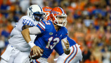 GAINESVILLE, FL - SEPTEMBER 08: Florida Gators quarterback Feleipe Franks (13) scrambles during the game between the Kentucky Wildcats and the Florida Gators on September 8, 2018, at Ben Hill Griffin Stadium at Florida Field in Gainesville, Fl. (Photo by David Rosenblum/Icon Sportswire via Getty Images)