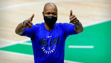 Mar 3, 2021; Dallas, Texas, USA; Dallas Mavericks assistant coach Jamahl Mosley Mandatory Credit: Jerome Miron-USA TODAY Sports
