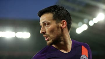 SWANSEA, WALES - MARCH 16: David Silva of Manchester City during the FA Cup Quarter Final match between Swansea City and Manchester City at Liberty Stadium on March 16, 2019 in Swansea, United Kingdom. (Photo by Marc Atkins/Getty Images)