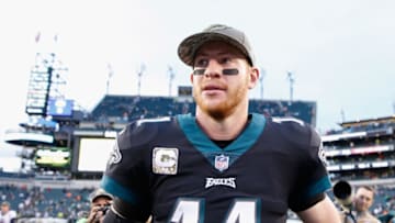 PHILADELPHIA, PA - NOVEMBER 05: Quarterback Carson Wentz