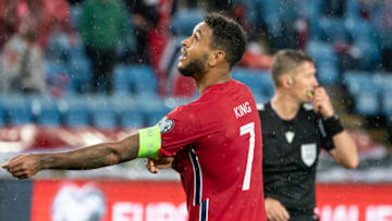 OSLO, NORWAY - OCTOBER 08: Joshua King of Norway looks on during the UEFA Euro qualifier Semi-Finals between Norway v Serbia at Ullevaal Stadion on October 8, 2020 in Oslo, Norway. (Photo by Trond Tandberg/Getty Images)