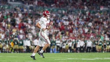 A benched 5-star Alabama quarterback was pitched by Auburn Daily's Lance Dawe as a potential Auburn football transfer portal target Mandatory Credit: Nathan Ray Seebeck-USA TODAY Sports