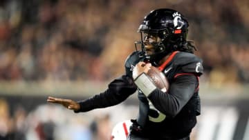 Cincinnati Bearcats quarterback Emory Jones against Miami Redhawks at Nippert Stadium.