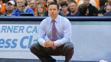 Dec 14, 2014; Syracuse, NY, USA; Louisiana Tech Bulldogs head coach Michael White looks on from the sidelines against the Syracuse Orange during the second half at the Carrier Dome. Syracuse defeated Louisiana Tech 71-69. Mandatory Credit: Rich Barnes-USA TODAY Sports