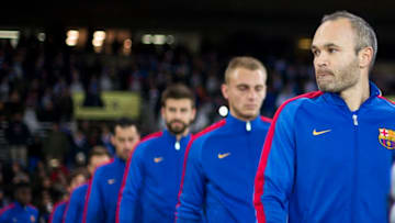 SAN SEBASTIAN, SPAIN - JANUARY 19: Andres Iniesta of FC Barcelona looks on prior to the Copa del Rey Quarter Final, First Leg match between Real Sociedad de Futbol and FC Barcelona at Estadio Anoeta on January 19, 2017 in San Sebastian, Spain. (Photo by Juan Manuel Serrano Arce/Getty Images)