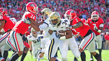 Marcus Marshall, Georgia Tech Yellow Jackets, Georgia Bulldogs. (Photo by Scott Cunningham/Getty Images)