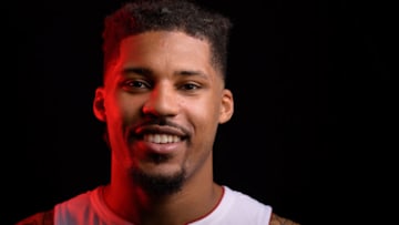 MIAMI, FL - SEPTEMBER 24: A media day portrait of Jarnell Stokes #12 of the Miami Heat on September 24, 2018 in Miami, Florida. NOTE TO USER: User expressly acknowledges and agrees that, by downloading and or using this Photograph, user is consenting to the terms and conditions of the Getty Images License Agreement. (Photo by Rob Foldy/Getty Images)