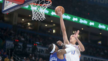 Aleksej Pokusevski #17 of the Oklahoma City Thunder (Photo by Ian Maule/Getty Images)