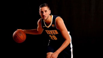 GREENBURGH, NY - AUGUST 11: Tyler Lydon of the Denver Nuggets poses for a portrait during the 2017 NBA Rookie Photo Shoot at MSG Training Center on August 11, 2017 in Greenburgh, New York. NOTE TO USER: User expressly acknowledges and agrees that, by downloading and or using this photograph, User is consenting to the terms and conditions of the Getty Images License Agreement. (Photo by Elsa/Getty Images)