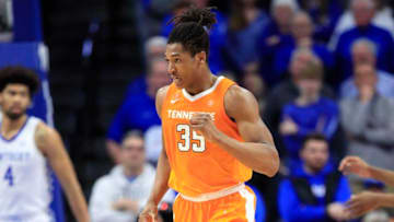 LEXINGTON, KENTUCKY - MARCH 03: Yves Pons #35 of the Tennessee Volunteers celebrates during the 81-73 win against the Kentucky Wildcats at Rupp Arena on March 03, 2020 in Lexington, Kentucky. (Photo by Andy Lyons/Getty Images)