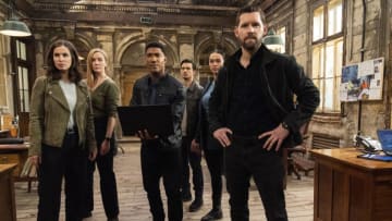 “Fencing the Mona Lisa” – When a Russian missile is stolen and put on the black market in Budapest, the Fly Team must secure the weapon before a mysterious American arms broker delivers it into the wrong hands, on the second season finale of the CBS Original series FBI: INTERNATIONAL, Tuesday, May 23 (9:00-10:00 PM, ET/PT) on the CBS Television Network, and available to stream live and on demand on Paramount+. Pictured (L-R): Heida Reed as Special Agent Jamie Kellett, Eva-Jane Willis as Europol Agent Megan “Smitty” Garretson, Carter Redwood as Special Agent Andre Raines, Greg Hovanessian as Damien Powell, Vinessa Vidotto as Special Agent Cameron Vo, and Luke Kleintank as Special Agent Scott Forrester. Photo: Nelly Kiss/CBS ©2023 CBS Broadcasting, Inc. All Rights Reserved.