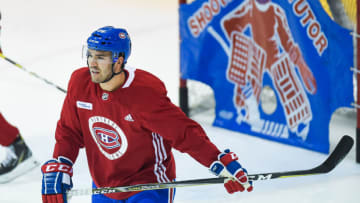 BROSSARD, QC - JUNE 30: Look on Montreal Canadiens Prospect Left Wing Joel Teasdale (86) during the Montreal Canadiens Development Camp on June 30, 2018, at Bell Sports Complex in Brossard, QC (Photo by David Kirouac/Icon Sportswire via Getty Images)