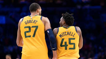 Donovan Mitchell, Rudy Gobert, Utah Jazz. (Photo by Mitchell Leff/Getty Images)