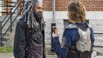 Khary Payton as Ezekiel, Logan Miller as Benjamin - The Walking Dead _ Season 7, Episode 10 - Photo Credit: Gene Page/AMC