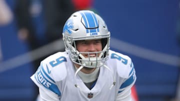 BUFFALO, NY - DECEMBER 16: Matthew Stafford #9 of the Detroit Lions warms up before the start of their NFL game the Buffalo Bills at New Era Field on December 16, 2018 in Buffalo, New York. (Photo by Tom Szczerbowski/Getty Images)