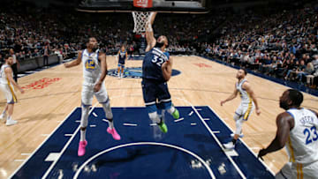 MINNEAPOLIS, MN - MARCH 29: Karl-Anthony Towns #32 of the Minnesota Timberwolves. Copyright 2019 NBAE (Photo by David Sherman/NBAE via Getty Images)