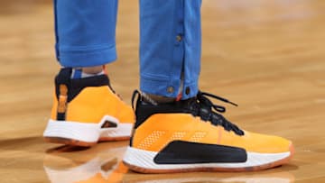 NOVEMBER 5: A close up of the sneakers of Danilo Gallinari #8 of the OKC Thunder during a game against the Orlando Magic (Photo by Zach Beeker/NBAE via Getty Images)
