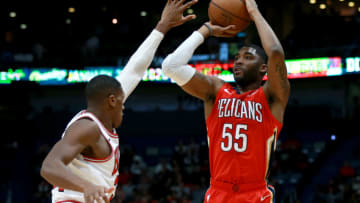 NEW ORLEANS, LOUISIANA - JANUARY 08: E'Twaun Moore #55 of the New Orleans Pelicans (Photo by Sean Gardner/Getty Images)