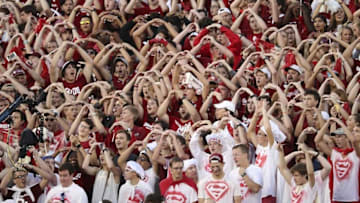 Sep 17, 2016; Norman, OK, USA; Oklahoma Sooners fans during the game against the Ohio State Buckeyes at Gaylord Family - Oklahoma Memorial Stadium. Mandatory Credit: Kevin Jairaj-USA TODAY Sports