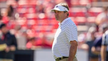 Sep 24, 2022; Athens, Georgia, USA; Georgia Bulldogs head coach Kirby Smart on the field before the game against the Kent State Golden Flashes at Sanford Stadium. Mandatory Credit: Dale Zanine-USA TODAY Sports
