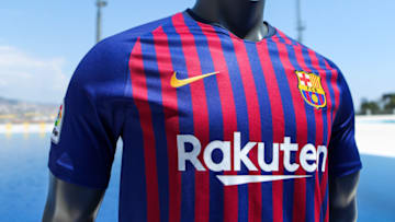 19th May 2018, Piscines de Montjuic, Barcelona, Spain; FC Barcelona Kit Launch for the 2018-2019 season; New FC Barcelona shirt for the 2018-19 season (photo by Pedro Salado/Action Plus via Getty Images)