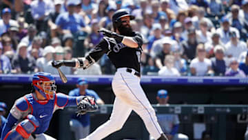 DENVER, CO - JUNE 12: Charlie Blackmon #19 of the Colorado Rockies bats during a game against the Chicago Cubs at Coors Field on June 12, 2019 in Denver, Colorado. The Cubs won 10-1. (Photo by Joe Robbins/Getty Images)