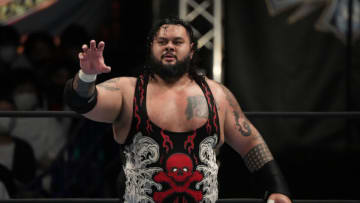 TOKYO, JAPAN - JULY 24: JONAH reacts during the New Japan Pro-Wrestling　- G1 Climax 32 at the Ota City General Gymnasium on July 24, 2022 in Tokyo, Japan. (Photo by Etsuo Hara/Getty Images)
