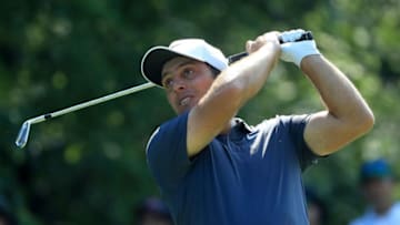 POTOMAC, MD - JULY 01: Francesco Molinari of Italy hits off the ninth tee during the final round of the Quicken Loans National at TPC Potomac on July 1, 2018 in Potomac, Maryland. (Photo by Sam Greenwood/Getty Images)
