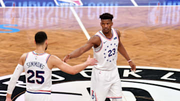 Philadelphia 76ers, Jimmy Butler and Ben Simmons (Photo by Jesse D. Garrabrant/NBAE via Getty Images)
