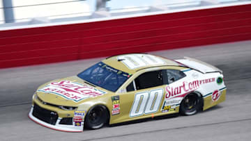 DARLINGTON, SC - AUGUST 31: Landon Cassill, driver of the #00 StarCom Fiber Chevrolet, drives during practice for the Monster Energy NASCAR Cup Series Bojangles' Southern 500 at Darlington Raceway on August 31, 2018 in Darlington, South Carolina. (Photo by Jared C. Tilton/Getty Images)