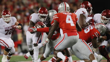 COLUMBUS, OH - SEPTEMBER 09: Trey Sermon #4 of the Oklahoma Sooners runs with the ball during the second half against the Ohio State Buckeyes at Ohio Stadium on September 9, 2017 in Columbus, Ohio. (Photo by Gregory Shamus/Getty Images)