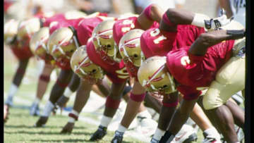 2 Oct 1993: View of the Florida State Seminoles warming up before a game against the Georgia Tech Yellow Jackets at the Doak S. Campbell Stadium in Tallahassee, Florida. Mandatory Credit: Scott Halleran /Allsport