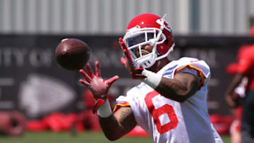 KANSAS CITY, MO - MAY 07: Defensive back Ashton Lampkin (6) catches the ball during the Chiefs Rookie Camp on May 7, 2017 at One Arrowhead Drive in Kansas City, MO. (Photo by Scott Winters/Icon Sportswire via Getty Images)