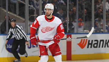Detroit Red Wings, Joe Veleno #90. (Photo by Claus Andersen/Getty Images)