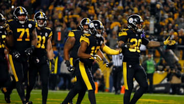 PITTSBURGH, PA - NOVEMBER 08: James Conner #30 of the Pittsburgh Steelers reacts after a 2 yard touchdown run during the first quarter in the game Carolina Panthers at Heinz Field on November 8, 2018 in Pittsburgh, Pennsylvania. (Photo by Justin K. Aller/Getty Images)