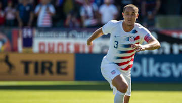 Aaron Long with the United States national team against Costa Rica. Photo by Shaun Clark/Getty Images