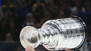 The Stanley Cup is lifted (Photo by Patrick Smith/Getty Images)