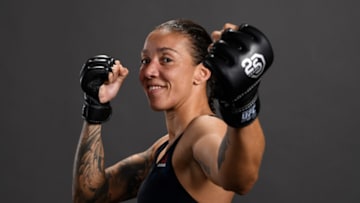DENVER, CO - NOVEMBER 10: Germaine de Randamie of The Netherlands poses for a post fight portrait backstage during the UFC Fight Night event inside Pepsi Center on November 10, 2018 in Denver, Colorado. (Photo by Mike Roach/Zuffa LLC/Zuffa LLC via Getty Images)