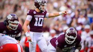 Zach Calzada, Texas A&M Football Mandatory Credit: Jerome Miron-USA TODAY Sports