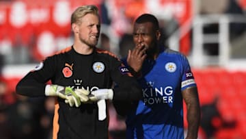 STOKE ON TRENT, ENGLAND - NOVEMBER 04: Kasper Schmeichel of Leicester City looks on after the Premier League match between Stoke City and Leicester City at Bet365 Stadium on November 4, 2017 in Stoke on Trent, England. (Photo by Michael Regan/Getty Images)