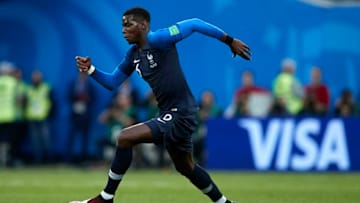 SAINT PETERSBURG, RUSSIA - JULY 10: Paul Pogba of France in action during the 2018 FIFA World Cup Russia Semi Final match between Belgium and France at Saint Petersburg Stadium on July 10, 2018 in Saint Petersburg, Russia. (Photo by Quality Sport Images/Getty Images)