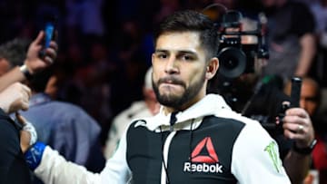 DALLAS, TX - MAY 13: Yair Rodriguez prepares to enter the Octagon before facing Frankie Edgar in their featherweight fight during the UFC 211 event at the American Airlines Center on May 13, 2017 in Dallas, Texas. (Photo by Josh Hedges/Zuffa LLC/Zuffa LLC via Getty Images)