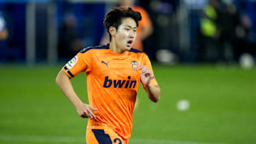 VITORIA GASTEIZ, SPAIN - NOVEMBER 22: Kang in Lee of Valencia during the La Liga Santander match between Deportivo Alaves v Valencia at the Estadio de Mendizorroza on November 22, 2020 in Vitoria Gasteiz Spain (Photo by David S. Bustamante/Soccrates/Getty Images)
