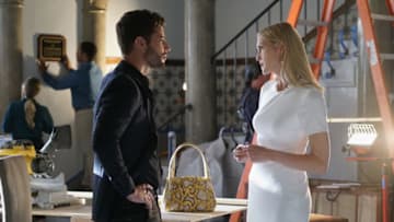Dynasty -- "Wild Ghost Chase" -- Image Number: DYN303a_0141b.jpg -- Pictured (L-R): Rafael De La Fuente as Sammy Jo and Kelly Rutherford as Melissa Daniels -- Photo: Annette Brown/The CW -- © 2019 The CW Network, LLC. All Rights Reserved