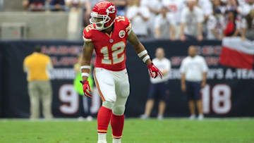 Sep 13, 2015; Houston, TX, USA; Kansas City Chiefs wide receiver Albert Wilson (12) during the game against the Houston Texans at NRG Stadium. Mandatory Credit: Kevin Jairaj-USA TODAY Sports