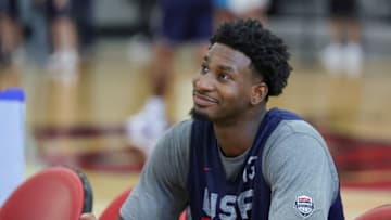 LAS VEGAS, NEVADA - AUGUST 06: Jaren Jackson Jr. #13 of the 2023 USA Basketball Men’s National Team attends a practice session during the team's training camp at the Mendenhall Center at UNLV as the team gets ready for the FIBA Men’s Basketball World Cup on August 06, 2023 in Las Vegas, Nevada. (Photo by Ethan Miller/Getty Images)